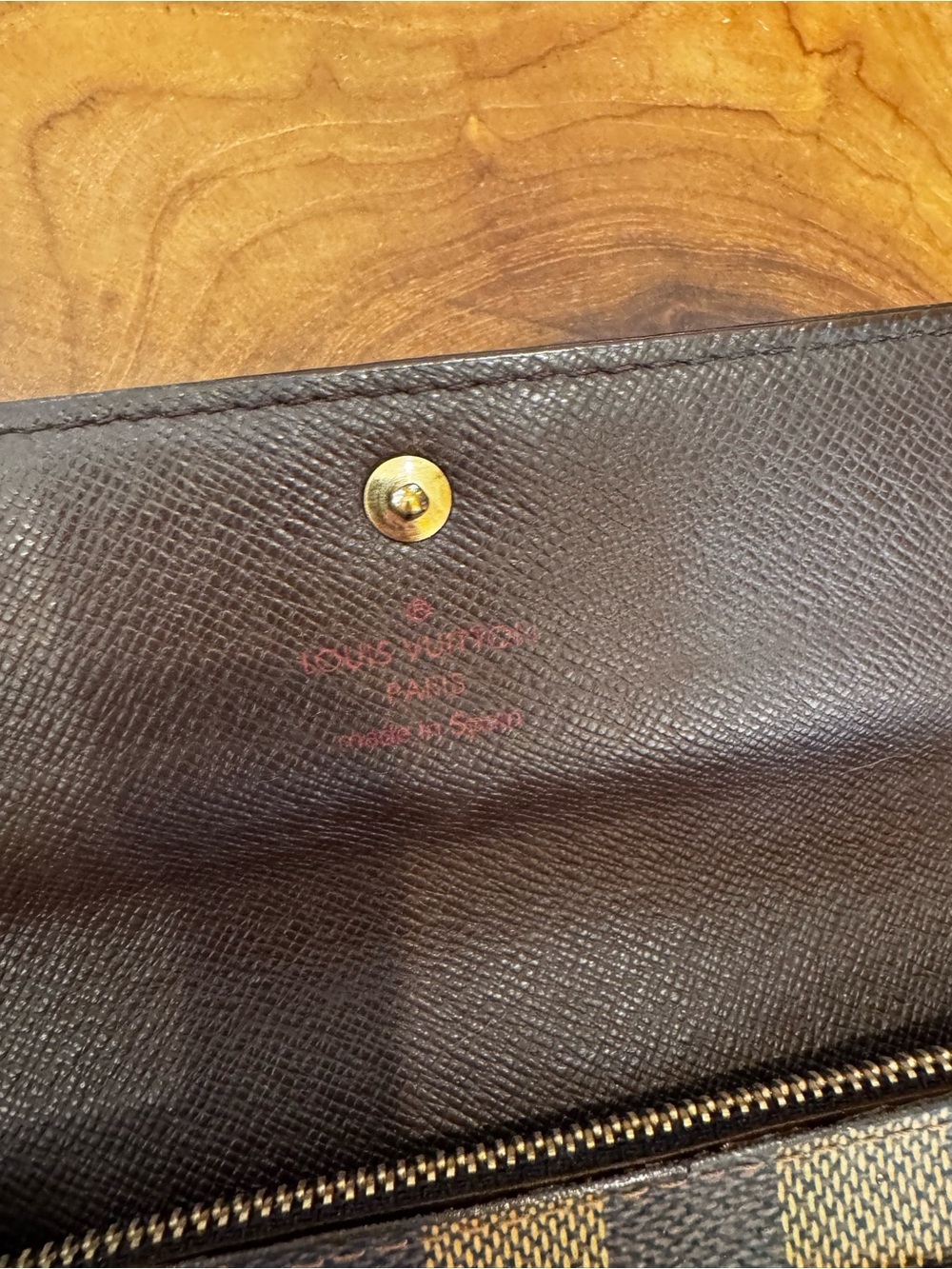 Just in 🔥Louis Vuitton Damier Porte Feuille Sarah Long Bifold Wallet Brown cbdy - Picture 8 of 17